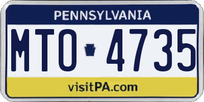 PA license plate MTO4735