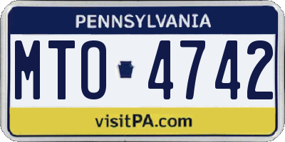 PA license plate MTO4742