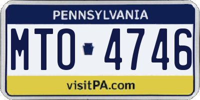 PA license plate MTO4746