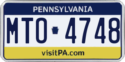 PA license plate MTO4748
