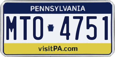 PA license plate MTO4751