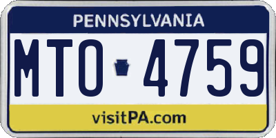 PA license plate MTO4759