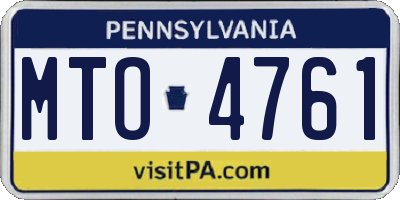 PA license plate MTO4761