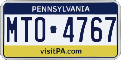 PA license plate MTO4767