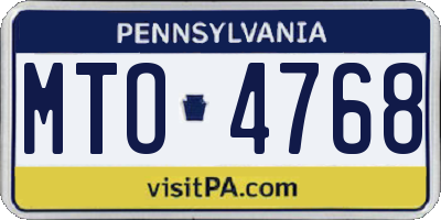 PA license plate MTO4768