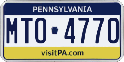 PA license plate MTO4770