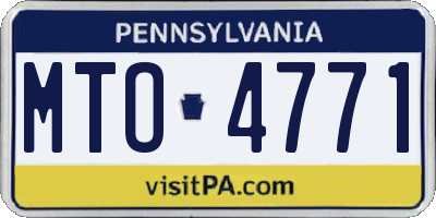 PA license plate MTO4771