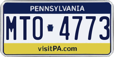 PA license plate MTO4773