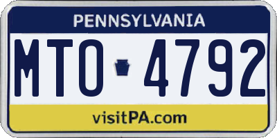 PA license plate MTO4792