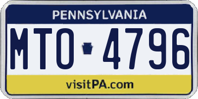 PA license plate MTO4796