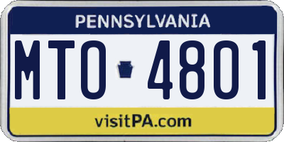 PA license plate MTO4801