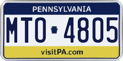 PA license plate MTO4805