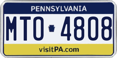 PA license plate MTO4808