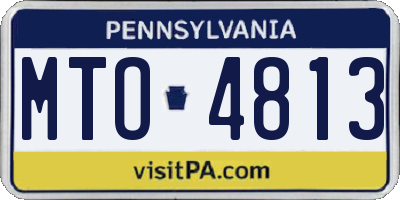 PA license plate MTO4813