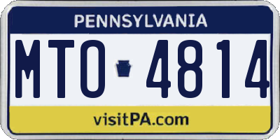 PA license plate MTO4814