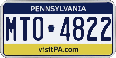 PA license plate MTO4822