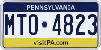 PA license plate MTO4823