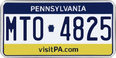 PA license plate MTO4825