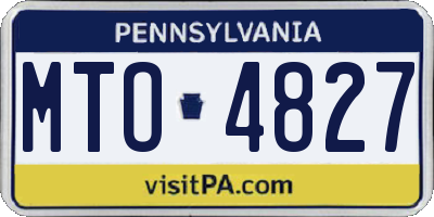 PA license plate MTO4827