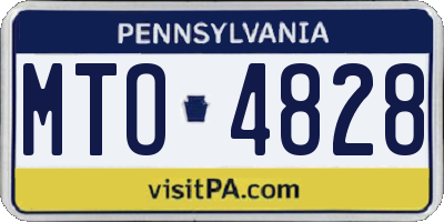 PA license plate MTO4828