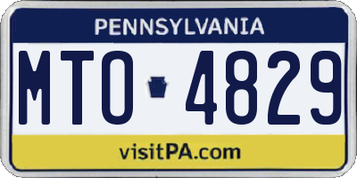 PA license plate MTO4829
