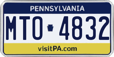 PA license plate MTO4832