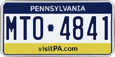 PA license plate MTO4841