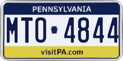 PA license plate MTO4844