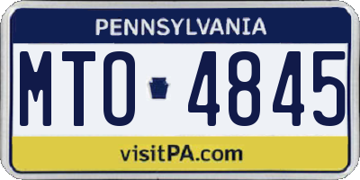 PA license plate MTO4845
