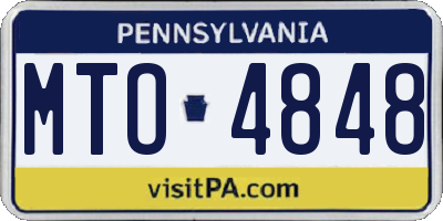 PA license plate MTO4848