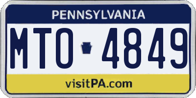 PA license plate MTO4849