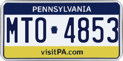 PA license plate MTO4853