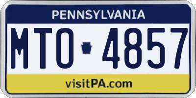 PA license plate MTO4857