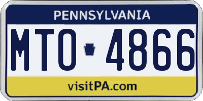 PA license plate MTO4866