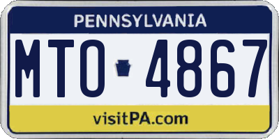 PA license plate MTO4867