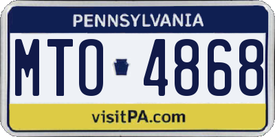 PA license plate MTO4868