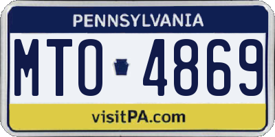 PA license plate MTO4869