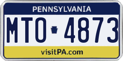 PA license plate MTO4873
