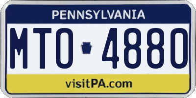 PA license plate MTO4880