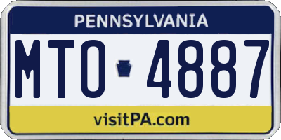 PA license plate MTO4887