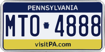 PA license plate MTO4888