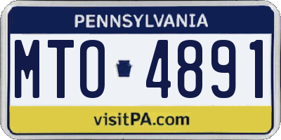 PA license plate MTO4891