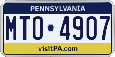 PA license plate MTO4907
