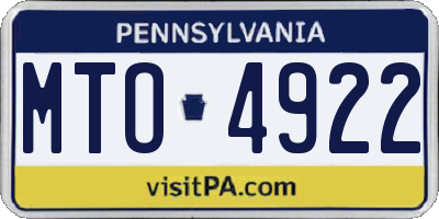 PA license plate MTO4922