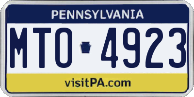 PA license plate MTO4923