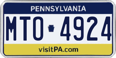 PA license plate MTO4924