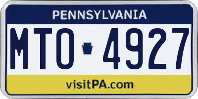 PA license plate MTO4927