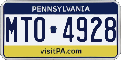 PA license plate MTO4928