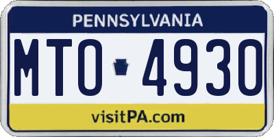 PA license plate MTO4930
