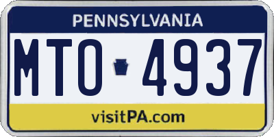 PA license plate MTO4937